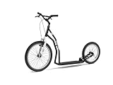 YEDOO Three Y40 Tretroller - Kickscooter für Erwachsene mit Luftreifen 20/16 und Tragfähigkeit bis zu 150 kg. Scooter Roller mit verstellbarem Lenker. Schwarz