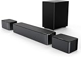 ULTIMEA 5.1 3D Surround Sound System, 320W Soundbar für TV Geräte mit Subwoofer und 2 Rear-Lautsprechern, Surround und Bass Einstellbare Heimkino TV Lautsprecher, BassMax und SurroundX Technologie