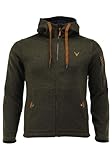 TOM COLLINS Herren Fleecejacke Freizeitjacke Zipper hochgeschlossen mit Kapuze Vazabi, Größe:6XL, Farbe:Schilf