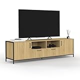 IDMarket - TV-Schrank 180 cm Detroit 2 Türen 2 Schubladen Industriedesign