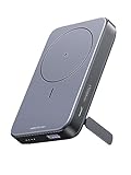 UGREEN Wireless Powerbank 10000mAh Magnetische Power Bank mit USB-C Schnellladefunktion, Kabellose Externer Akku mit Ständer MagSafe kompatibel mit iPhone 14 Pro Max/Pro/ 13 Pro/ 12 Pro Max.