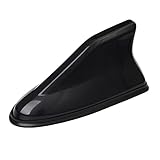 LEZED Haifischflosse Autoantenne Schwarz Universal Car Shark Fin Antenne Punch-Free Auto Antenne Dach Auto Haifisch Antenne Radio Dachantenne mit Selbstklebender Basis für Die Meisten Autos