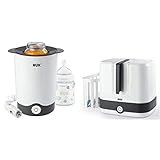 NUK Thermo Express Plus Flaschenwärmer & Vario Express Dampf-Sterilisator Modular für bis zu 6 Babyflaschen, Sauger & Zubehör oder Milchpumpe, 1 Stück (1er Pack)