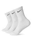 Nike Herren Unisex U Nk Everyday Ltwt 3pr Crew trainingssocken 3 Paar , Weiß (white/Black), L EU