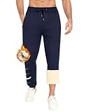 Niwicee Jogginghose Herren Thermohose Winterhose Sporthose Warme Sweathose Gefütterte Sweatpants Traininghose Baumwolle Fleecehose Freizeithose Verstellbarer Kordelzug mit Taschen (Marineblau, XXL)