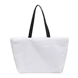 Handtasche Arbeit Tragetasche Fuzzy Wallet Tote Bag Kunstfell Tragetasche Flauschige Tragetasche Outdoor Pouch Aufbewahrungstasche Reisetasche Schultertasche weiß Plüsch Einkaufstasche Outdoor Tasche