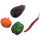 Uonlytech Künstliches Gemüse 4 Stück Naturgetreue Gemüse Deko aus Schaumstoff Requisiten für Fotostudio und Schaufenster