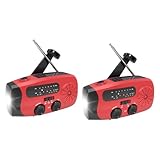 Nybhyjka Tragbares Radio, Radio mit manuellem Kurbel-Ladegerät, MP3-Player mit Solarpanel, Kurbel und USB für Notfälle, Wandern und Stromausfälle im Freien