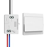 Funk-Lichtschalter 230V Set,Selbstversorgender Funkschalter – keine Batterien erforderlich, wasserdichter Wandschalter, steuern Sie Ihre Lampe bis zu 200 m fern (1 Empfänger&1 Schalttafel)
