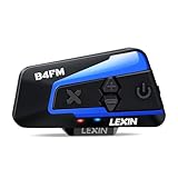 LEXIN B4FM Motorrad Intercom, Helm Headset für bis zu 10 Motorräder mit Reichweite von 2000m, DSP und CVC Geräuschunterdrückung Motorradhelm Kommunikationssystem mit Musikteilen Funktion