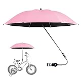 Nevalerra Kinderwagen-Sonnenschirm, Regenschirm für Kinderwagen mit Klemme | Extra großer Sonnenschirm UV-Schutz LSF 50+ und Klemme,360 Grad verstellbarer Kinderwagen-Sonnenschutz für Trolley,