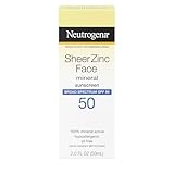 Neutrogena Sheer Zinc Face Dry Touch Spf#50 Sunscreen 2 Ounce (59ml) (2 Pack)