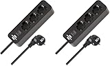 Brennenstuhl Ecolor Steckdosenleiste 3-Fach (Mehrfachsteckdose mit Schalter und 1,5m Kabel) schwarz (Packung mit 2)