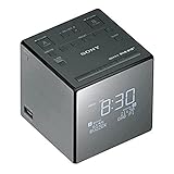 Sony XDR-C1DBP Uhrenradio, DAB/DAB+, digitalem Radioempfang, große Uhranzeige mit Helligkeitssetuerung, USB