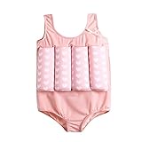 YAGATA Badeanzug mit Schwimmhilfe Mädchen Jungen Float Suit Kinder Badeanzug Baby Maedchen Bojenanzug Schwimmanzug verstellbarem Auftrieb Bademode Bojenbadeanzug, Rosa, 90