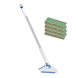 Wischmopp für Böden – dreieckiger Mopp 360° drehbar mit 4 Schwämmen | Griff 120 cm für und Möbel