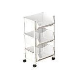 4-stöckiges schmales Rollregal – schmales Bücherregal für Küche & Schönheitsbedarf, vielseitiges Regal auf Rädern, kompaktes Bücherregal für kleine Räume