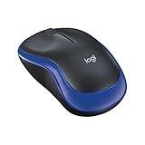 Logitech M185 Kabellose Maus, 2,4 GHz mit USB-Nano-Empfänger, 12 Monate Batterielaufzeit, 1000 DPI Optical Tracking, Für Links- und Rechtshänder, Kompatibel mit PC, Mac, Laptop - Blau
