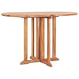 vidaXL Teak Massiv Schmetterling Gartentisch Klappbar Esstisch Klapptisch Holztisch Tisch Gartenmöbel Balkontisch Teaktisch 120x70x75cm