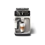 PHILIPS 5500 Series Kaffeevollautomat – 20 Getränke, Modernes Farb-Touchdisplay, LatteGo-Milchsystem, SilentBrew-Technologie, 100% Keramikmahlwerk, QuickStart, 1,8L Wassertank, Weißchrom (EP5543/90)