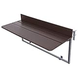 Gdmokle Klappbar Balkonhängetisch, Balkonklapptisch Hängetisch mit 5-Fach Höhenverstellbar, Balkontisch für Terrasse Garten, Aluminiumprofil Geländer Tisch(80X37CM/31.5''X14.6'')