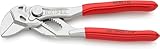 KNIPEX Mini-Zangenschlüssel Zange und Schraubenschlüssel in einem Werkzeug mit Kunststoff überzogen verchromt 125 mm 86 03 125