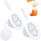 qingmeng Sieb Fein, 2 Stück Feines Sieb Mit Griff 200/400 Mesh Haarsieb Küche Netzsieb Ultrafeines Trichterfilte Haushaltssieb Handsieb für Saft, Milch, Kaffee