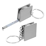 CLISPEED 2 Stück Metallmessbandschlüsselkette Band Lineal Maßband-Schlüsselanhänger tragbar Maßnahmenmessung Mittel Keychain Compact Bandmaß Maßband metrisch kleines Schlüsselbundband