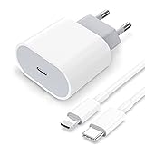 iPhone schnellladegerät PD 25W USB C Netzteil Stecker Power Adapter mit 1m Typ C Ladekabel Kabel für iPhone XS/11/12/12Mini/13/13 Pro/14/14 Plus/14 Pro Max/SE/iPad