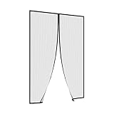 JAROLIFT Fliegengitter Magnetvorhang für Türen 110 x 220cm, schwarz, individuell kürzbar (Höhe und Breite)