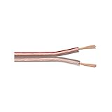 Goobay 15118 Lautsprecherkabel 2x0,5mm² Kupfer Litze / Boxenkabel Audio Kabel Meterware / Speaker Cable Kupferkabel Transparent / Subwoofer Kabel 10m