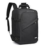 KONO Reiserucksack Handgepäck Flugzeug Rucksack Ryanair 40x20x25cm Leichtgewicht Herren Damen für Business Schule und Reise, Laptop mit Vielen Fächern, 20Liter, Schwarz