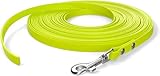5m Schleppleine, Hundeleine, 1 Karabiner, Neon-Gelb, extra schmal, schmutz- und wasserabweisend