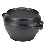 Dutch Oven Gusseisen – Vorgebranntes, robustes Kochen mit Deckel, Mehrzweck-Schmortopf | Klassischer Dutch für Braten, Backen, Camping, langsames Kochen, Küche, Familienessen und Kochen im Freien