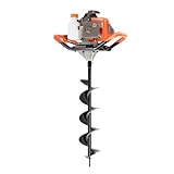 Beaudreaul Benzin Erdbohrer 71cc 2.3kw 2-Takt Erdlochbohrer Handheld Pfahlramme, Erdlochausheber, mit 100/150/200mm Bohrer Gartenbohrer Bodenbohrer Set, für Sandigen Boden, Wälder, Ackerland