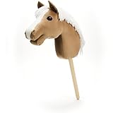 RL24 – Steckenpferd Sarmon von My Hobby Horse – Spielpferd aus Plüsch mit Holzstock & kurzer Mähne – Stockpferd ohne Griffe & Rollen – Zubehör erhältlich – Hobby Horsing – Gold