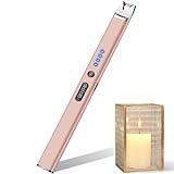 LcFun Lichtbogen Feuerzeug Elektrisch, Typ C Aufladbar Elektrisches Feuerzeug, Winddicht Lang Stabfeuerzeug USB Aufladbar, Plasma Feuerzeuge für Küche Herd Camping, Kamin Feuerwerk (Gold)