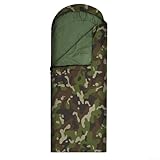 Four Seasons Camouflage-Schlafsack mit Doppelreißverschluss-Design, tragbare Tragetasche, wasserdichte Außenschicht und atmungsaktives Polyester für Kinder und Erwachsene (0,95 kg (180 + 30) x 75 cm