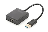 DIGITUS USB 3.0 Grafik Adapter, USB A zu HDMI Typ A, Full HD, 1920x1080 Pixel, Kunststoff, Schwarz