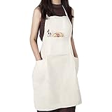 conda Artist Apron with 3 Pockets, Art Apron for Painter Women Men, Painting Smock Adult for School 78.7 x 68.5 cm, Canvas Material, Cream