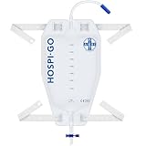 AIESI® Urinbeutel beinbeutel wiederverwendbare inhalt 750 ml 30 cm schlauch mit ablaufventil (T) und anti-reflux ventil HOSPI-GO (Packung mit 10 stück), Rücken aus atmungsaktivem material