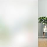 Lifetree Fensterfolie Blickdicht: Milchglasfolie Selbstklebend Fenster Sichtschutzfolie Blickdicht Anti-UV Statische Privatsphäre Haftend Glasfolie ohne Kleber Matt für Zuhause Büro 4 x 200cm