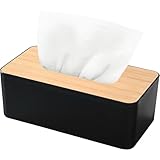 Esshogo 1 Stück Taschentuchbox, Tücherbox mit Deckelaus aus Holz, Taschentücher Box Spender, Praktische Tücherbox, Kosmetiktücherbox