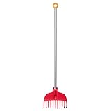 Fiskars Kinder-Laubbesen, Mit 11 Zinken, Länge: 86 cm, Kunststoff-Zinken/Aluminium-Stiel, Rot/Grau/Orange, MyFirst Fiskars, 1001419