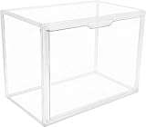 GUDEMAY Transparente stapelbare Kunststoffboxen mit magnetischem Verschluss - Staubdichte Aufbewahrung Vitrine Schaukasten Ideal für Figur, Bücher, Kosmetik, Schuhe & Handtaschen