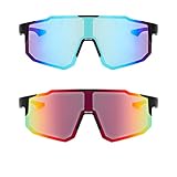 Tutamaz Fahrradbrille Herren Damen, Schnelle Brille Rave, Karneval Gläser, Polarisierte Sonnenbrille, Sonnenbrille Herren Polarisiert, Fahrrad Sportbrille, Fahrradbrille Winddicht für Herren Damen