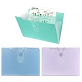 QWORK® 3er-Set Fächermappe A4 mit 12 Fächern - Erweiterbare Dokumenten Organizer zum Abheften