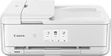 Canon PIXMA TS9551Ca Drucker Farbtintenstrahl Multifunktionsgerät DIN A4 A3 (Drucker A3, Scanner, Kopierer, 5 separate Tinten, WLAN, LAN, Print App, 2 Papierzuführungen, Duplexdruck) weiß