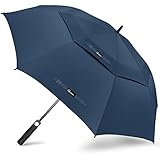 NINEMAX Golf Regenschirm Groß Sturmfest - Regenschirm L 51 Zoll - Golfschirm mit Doppellagiger Schirmstoff(Marineblau)