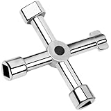 Jonami 4 Wege Multifunktion Kreuzschlüssel Vierkantschlüssel Dreikantschlüssel Schaltschrankschlüssel Universal Elektrisch Wasser Gas Zähler